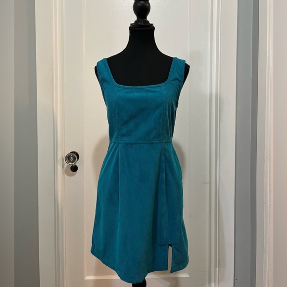 Japna Dresses & Skirts - Japna Teal Cord Sleeveless Dress – Size Medium (P2P ~15.5”)